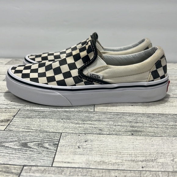 Vans Classic Unisex Size 4.5 US Slip On Checkerboard Canvas White Black Shoes - Picture 7 of 16